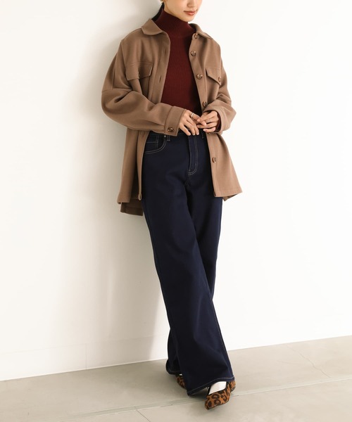 n'OrLABEL（ノアールレーベル）の「【機能素材】『パウダー裏起毛ストレートワイドデニムパンツ』（デニムパンツ・レディース・ワンウォッシュ/ブラック/サックスブルー・3L/L～LL/S～Ｍ）」の10枚目の写真