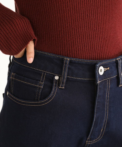 n'OrLABEL（ノアールレーベル）の「【機能素材】『パウダー裏起毛ストレートワイドデニムパンツ』（デニムパンツ・レディース・ワンウォッシュ/ブラック/サックスブルー・3L/L～LL/S～Ｍ）」の13枚目の写真