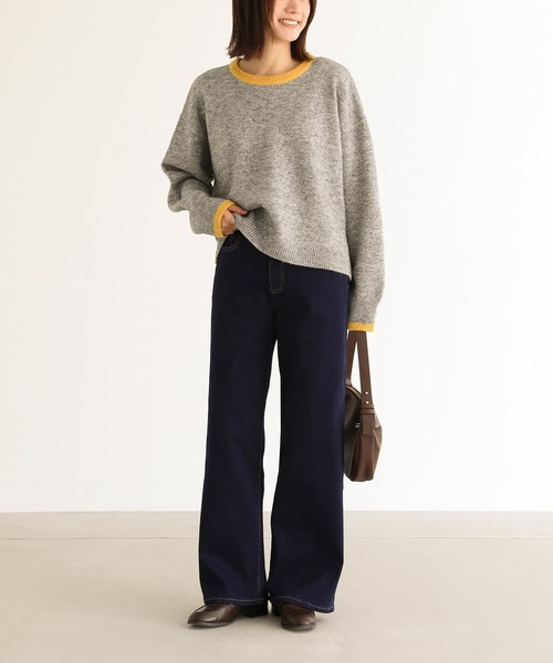 n'OrLABEL（ノアールレーベル）の「【機能素材】『パウダー裏起毛ストレートワイドデニムパンツ』（デニムパンツ・レディース・ワンウォッシュ/ブラック/サックスブルー・3L/L～LL/S～Ｍ）」の12枚目の写真