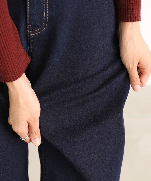 n'OrLABEL（ノアールレーベル）の「【機能素材】『パウダー裏起毛ストレートワイドデニムパンツ』（デニムパンツ・レディース・ワンウォッシュ/ブラック/サックスブルー・3L/L～LL/S～Ｍ）」の14枚目の写真