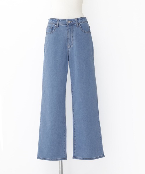 n'OrLABEL（ノアールレーベル）の「【機能素材】『パウダー裏起毛ストレートワイドデニムパンツ』（デニムパンツ・レディース・ワンウォッシュ/ブラック/サックスブルー・3L/L～LL/S～Ｍ）」の21枚目の写真