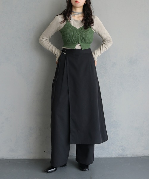 &g'aime】ウェーブジャガードリブニットビスチェ WAVE JACQUARD