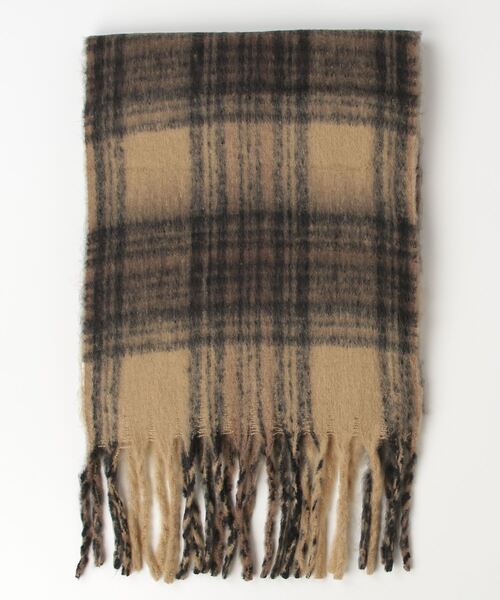 Per sist ence（パーシエンス）の「ボリュームレトロチェックフリンジマフラー（マフラー・レディース・ブラック/ライトブルー/ブルー/ブラウン/グリーン系/パープル/グリーン/ピンク/ローズ・FREE）」の14枚目の写真