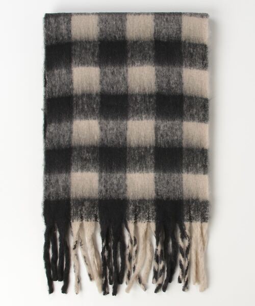 Per sist ence（パーシエンス）の「ボリュームレトロチェックフリンジマフラー（マフラー・レディース・ブラック/ライトブルー/ブルー/ブラウン/グリーン系/パープル/グリーン/ピンク/ローズ・FREE）」の13枚目の写真