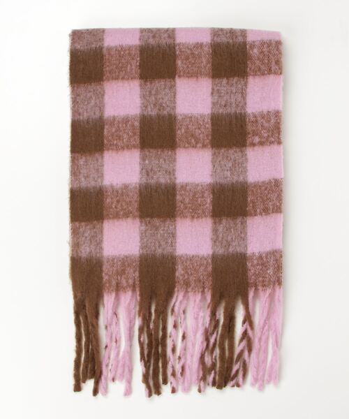 Per sist ence（パーシエンス）の「ボリュームレトロチェックフリンジマフラー（マフラー・レディース・ブラック/ライトブルー/ブルー/ブラウン/グリーン系/パープル/グリーン/ピンク/ローズ・FREE）」の21枚目の写真