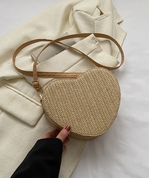 Pochi Pouch(ポチポーチ)の「Pochi Pouch/2way ミニ ハートデザイン わら編み ショルダーバッグ(ショルダーバッグ・レディース・ブラック/ブラウン/ホワイト/ベージュ・FREE)」の20枚目の写真
