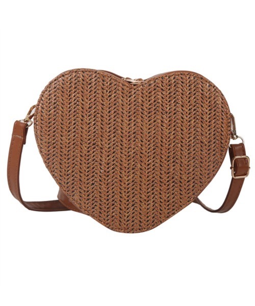 Pochi Pouch(ポチポーチ)の「Pochi Pouch/2way ミニ ハートデザイン わら編み ショルダーバッグ(ショルダーバッグ・レディース・ブラック/ブラウン/ホワイト/ベージュ・FREE)」の12枚目の写真