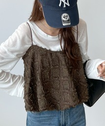 Futier land | スクエアフリンジバルーンキャミビスチェ(キャミソール)