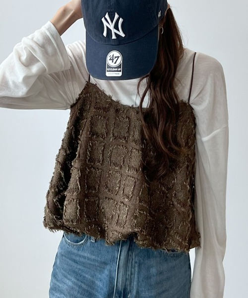 Futier land（フューティアランド）の「スクエアフリンジバルーンキャミビスチェ（キャミソール・レディース・ブラウン/グレイッシュベージュ/ブラック・MEDIUM）」の18枚目の写真