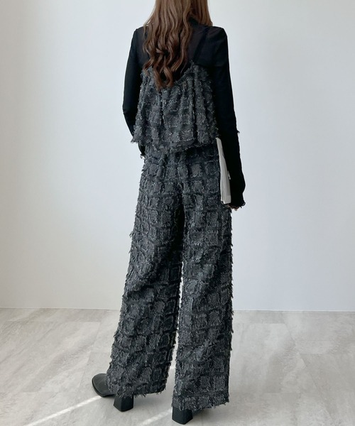 Futier land（フューティアランド）の「スクエアフリンジバルーンキャミビスチェ（キャミソール・レディース・ブラウン/グレイッシュベージュ/ブラック・MEDIUM）」の13枚目の写真