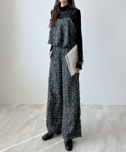 Futier land（フューティアランド）の「スクエアフリンジバルーンキャミビスチェ（キャミソール・レディース・ブラウン/グレイッシュベージュ/ブラック・MEDIUM）」の14枚目の写真