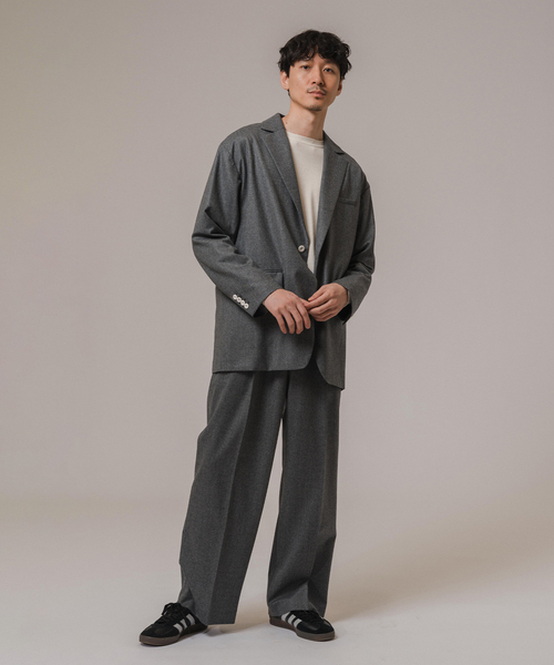 EDIFICE（エディフィス）の「CALMER(カルメール) 別注 CANONICO BIG ジャケット（テーラードジャケット・メンズ・グレー/ネイビー・MEDIUM/LARGE）」の3枚目の写真