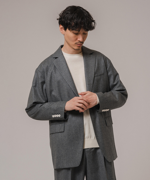 EDIFICE（エディフィス）の「CALMER(カルメール) 別注 CANONICO BIG ジャケット（テーラードジャケット・メンズ・グレー/ネイビー・MEDIUM/LARGE）」の7枚目の写真