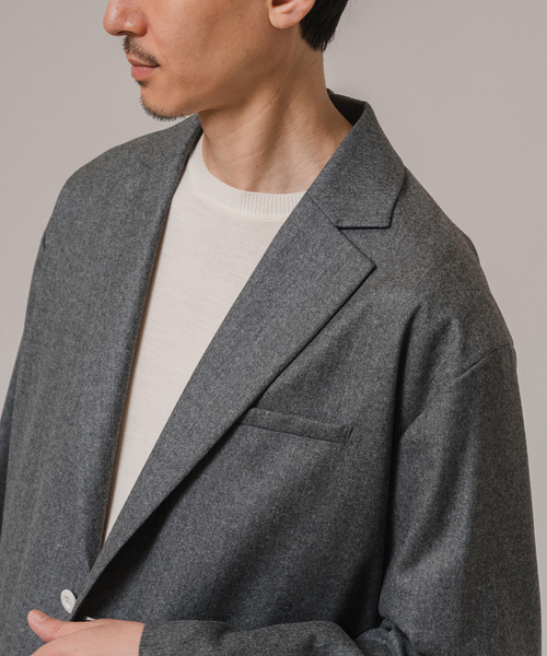 EDIFICE（エディフィス）の「CALMER(カルメール) 別注 CANONICO BIG ジャケット（テーラードジャケット・メンズ・グレー/ネイビー・MEDIUM/LARGE）」の8枚目の写真