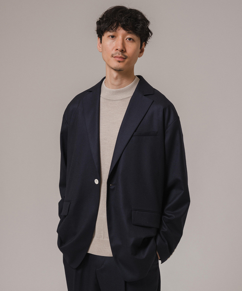 EDIFICE（エディフィス）の「CALMER(カルメール) 別注 CANONICO BIG ジャケット（テーラードジャケット・メンズ・グレー/ネイビー・MEDIUM/LARGE）」の14枚目の写真