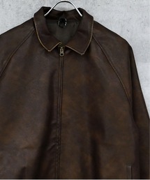 Vintage-like synthetic leather blouson/ヴィンテージライク 合成皮革 ブルゾン レディース メンズ