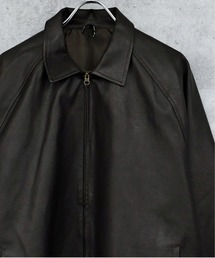 Ritzy（リッツィー）の「Vintage-like synthetic leather blouson/ヴィンテージライク 合成皮革 ブルゾン レディース メンズ（ブルゾン）」