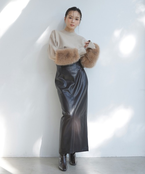 セール】スリーブファーニット（ニット/セーター）｜anuans（ア