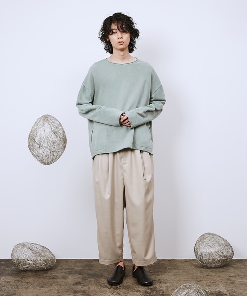Dulcamara(ドゥルカマラ)の「ピグメントSWカットオフPO(スウェット・メンズ・ブラック/グリーン/ベージュ・0/1)」の5枚目の写真