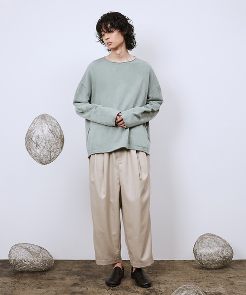 Dulcamara(ドゥルカマラ)の「ピグメントSWカットオフPO(スウェット・メンズ・ブラック/グリーン/ベージュ・0/1)」の6枚目の写真