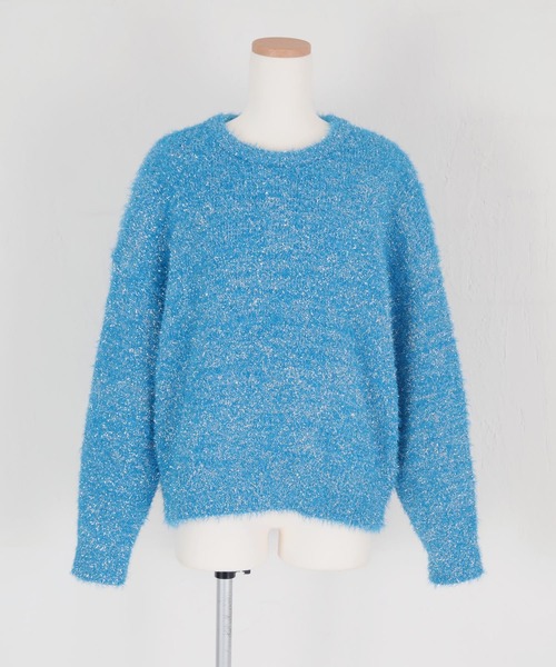 titivate（ティティベイト）の「ラメフェザーニット（ニット/セーター・レディース・アイボリー/ブラック/ライトグレー/ブルー・M）」の18枚目の写真