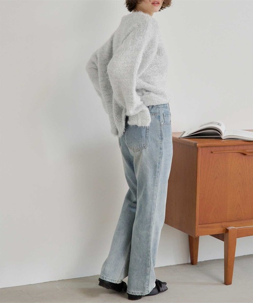 titivate（ティティベイト）の「ラメフェザーニット（ニット/セーター・レディース・アイボリー/ブラック/ライトグレー/ブルー・M）」の5枚目の写真