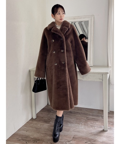 MIIA(ミーア)の「ふわふわロングファーコート(その他アウター・レディース・ベージュ/ブラウン/オフホワイト・FREE)」の19枚目の写真