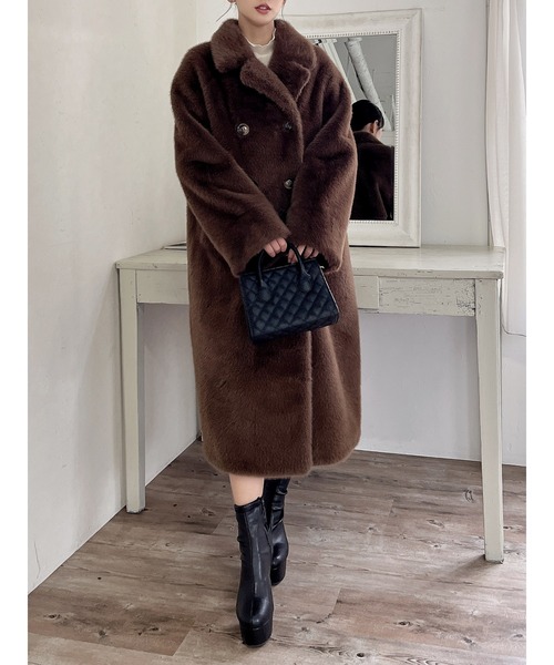 MIIA(ミーア)の「ふわふわロングファーコート(その他アウター・レディース・ベージュ/ブラウン/オフホワイト・FREE)」の22枚目の写真