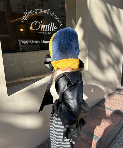 StyleSea(スタイルシー)の「フロントボタン付きバイカラーニットバラクラバ(ニットキャップ/ビーニー・レディース・チャコールグレー/ライトグレー/ブラウン/ベージュ/ブルー/パープル/レッド・FREE)」の19枚目の写真