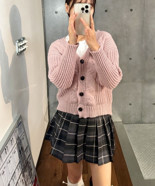 VIVID LADY（ビビッドレディー）の「あったかカーディガン ニット レディース（カーディガン/ボレロ・レディース・グレー/ピンク/アイボリー・FREE）」の15枚目の写真