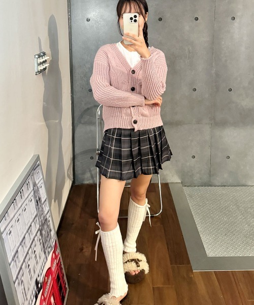 VIVID LADY（ビビッドレディー）の「あったかカーディガン ニット レディース（カーディガン/ボレロ・レディース・グレー/ピンク/アイボリー・FREE）」の12枚目の写真