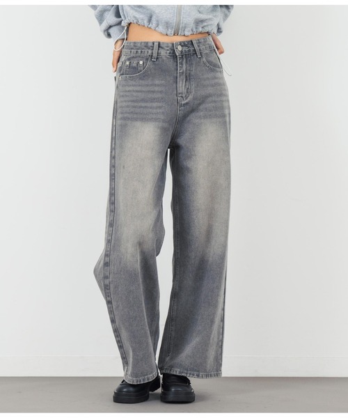 ウォッシュ加工ストレートデニムパンツ（デニムパンツ）｜ANAP（アナップ）