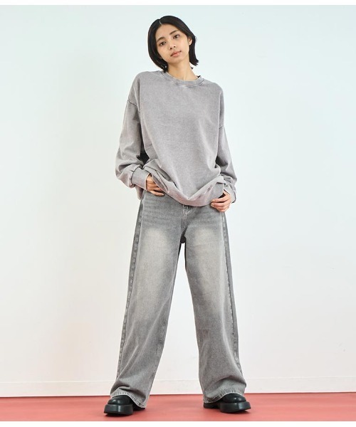 ANAP(アナップ)の「ウォッシュ加工ストレートデニムパンツ(デニムパンツ・レディース・ライトブルー/スミクロ・S/M)」の6枚目の写真