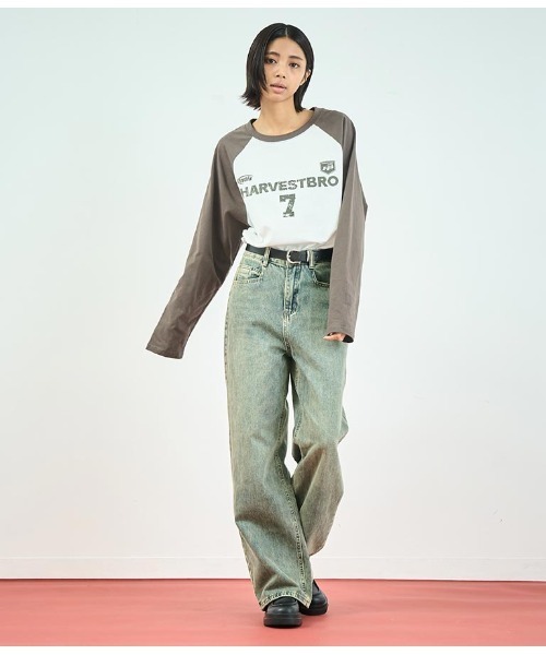 ANAP(アナップ)の「ウォッシュ加工ストレートデニムパンツ(デニムパンツ・レディース・ライトブルー/スミクロ・S/M)」の10枚目の写真