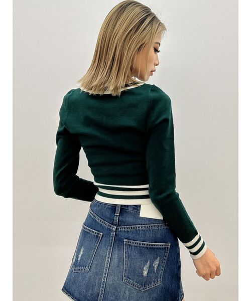 GYDA（ジェイダ）の「molar Vネックニットトップス（ニット/セーター・レディース・ブラック/オフホワイト/グリーン・FREE）」の10枚目の写真