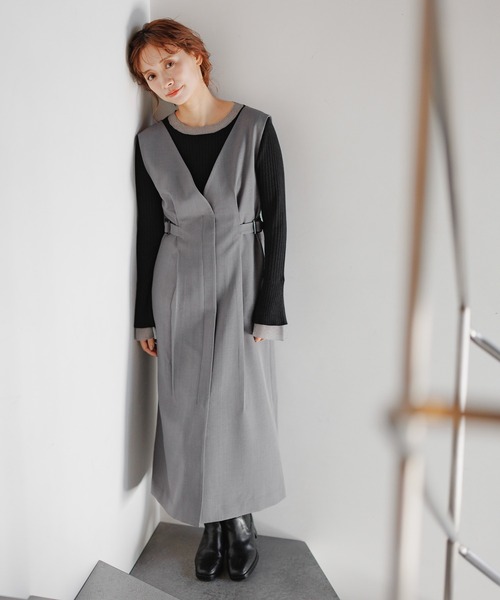 mysty woman（ミスティウーマン）の「レイヤードシアースリーブプルオーバー  291392（ニット/セーター・レディース・ブラック/ベージュ/オフホワイト・FREE）」の13枚目の写真