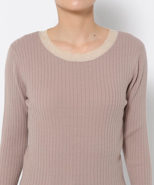 mysty woman（ミスティウーマン）の「レイヤードシアースリーブプルオーバー  291392（ニット/セーター・レディース・ブラック/ベージュ/オフホワイト・FREE）」の6枚目の写真