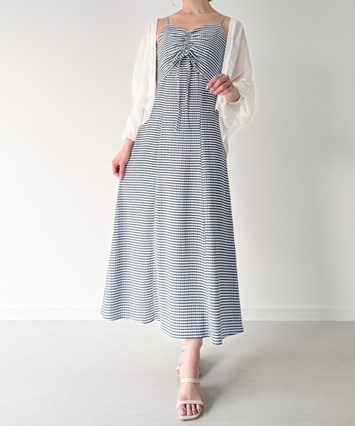 ミシェルマカロン サイドカットギンガムチェック キャミワンピース