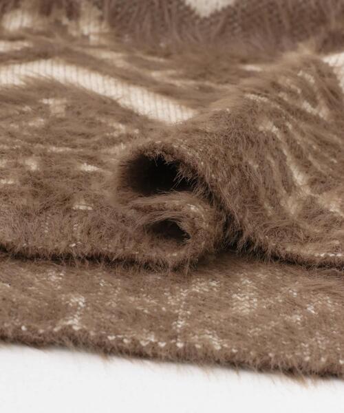 ITEMS URBANRESEARCH(アイテムズ アーバンリサーチ)の「フェザージャガードニット(ニット/セーター・レディース・ブラウン/ブラック・FREE)」の4枚目の写真