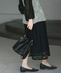 【ONOFF活躍／セレモニー】刺繍レーススカート／洗える