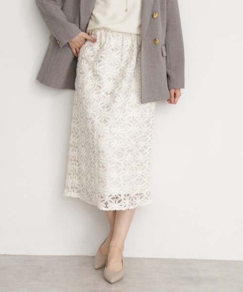 THE SHOP TK （ザ ショップ ティーケー ）の「【ONOFF活躍／セレモニー】刺繍レーススカート／洗える（スカート・レディース・アイボリー/ブラック・12/13）」の11枚目の写真