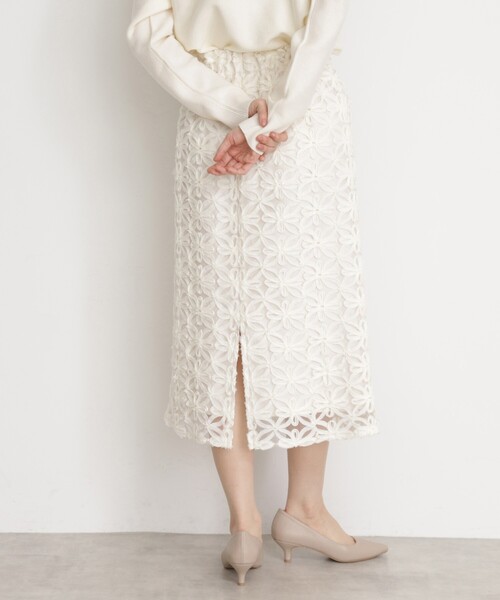 THE SHOP TK （ザ ショップ ティーケー ）の「【ONOFF活躍／セレモニー】刺繍レーススカート／洗える（スカート・レディース・アイボリー/ブラック・12/13）」の12枚目の写真