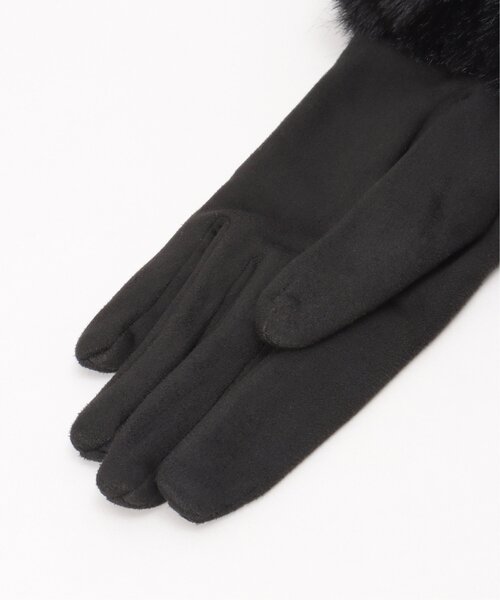 LBC（エルビーシー）の「リボン＆ファー付きグローブ（手袋・レディース・ブラック/ワイン/モカ・FREE）」の9枚目の写真