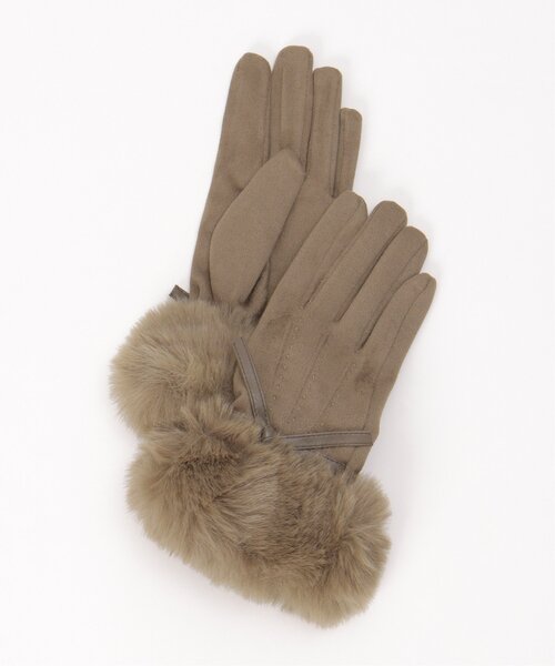 LBC（エルビーシー）の「リボン＆ファー付きグローブ（手袋・レディース・ブラック/ワイン/モカ・FREE）」の14枚目の写真