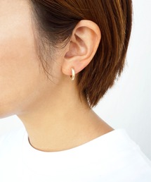 anq. | 「anq.」K10YG/WG・リバーシブル リーフ イヤリング/イヤーカフ(イヤリング)