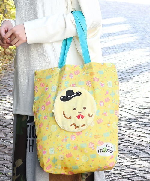 チチカカ(チチカカ)の「「ミーノ」コラボレーション第2弾エコバッグ(エコバッグ/サブバッグ・レディース・イエロー/グリーン・FREE)」の1枚目の写真