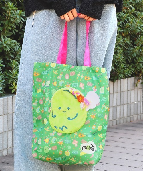チチカカ(チチカカ)の「「ミーノ」コラボレーション第2弾エコバッグ(エコバッグ/サブバッグ・レディース・イエロー/グリーン・FREE)」の2枚目の写真