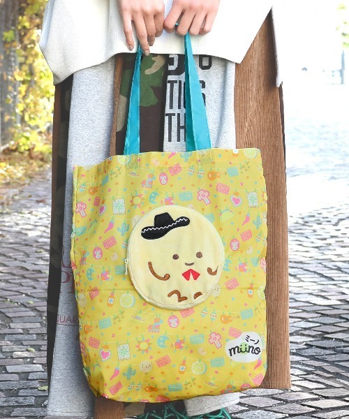 チチカカ(チチカカ)の「「ミーノ」コラボレーション第2弾エコバッグ(エコバッグ/サブバッグ・レディース・イエロー/グリーン・FREE)」の4枚目の写真