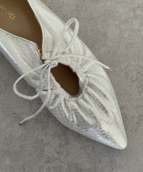 Thevon（ゼボン）の「ギャザーバレエシューズ（パンプス・レディース・ブラック/シルバー・M/L）」の14枚目の写真