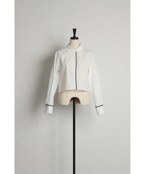 ZOZO限定】配色スカラップパイピングショートシャツ（シャツ/ブラウス
